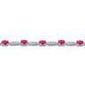 14K White Gold Diamond and Ruby Tennis Bracelet