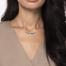 14K White Gold Diamond and Sapphire Bar Necklace - 0.55 ct