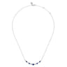 14K White Gold Diamond and Sapphire Bar Necklace - 0.35 ct