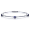14K White Gold Diamond and Sapphire Fashion Bangle - 0.5 ct