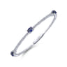 14K White Gold Diamond and Sapphire Fashion Bangle - 0.5 ct