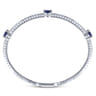 14K White Gold Diamond and Sapphire Fashion Bangle - 0.5 ct