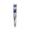 14K White Gold Diamond and Sapphire Ladies Ring - 0.55 ct