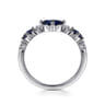 14K White Gold Diamond and Sapphire Ladies Ring - 0.11 ct