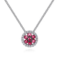 14K White Gold Diamond and Sapphire Necklace