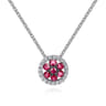14K White Gold Diamond and Sapphire Necklace - 0.08 ct
