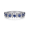 14K White Gold Diamond and Sapphire Stackable Ring - 0.22 ct