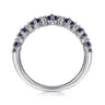 14K White Gold Diamond and Sapphire Stackable Ring - 0.22 ct