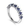 14K White Gold Diamond and Sapphire Stackable Ring - 0.22 ct