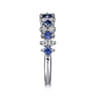14K White Gold Diamond and Sapphire Stackable Ring - 0.22 ct