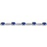 14K White Gold Diamond and Sapphire Tennis Bracelet - 1.15 ct