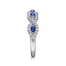 14K White Gold Diamond and Sapphire Twisted Ring - 0.3 ct