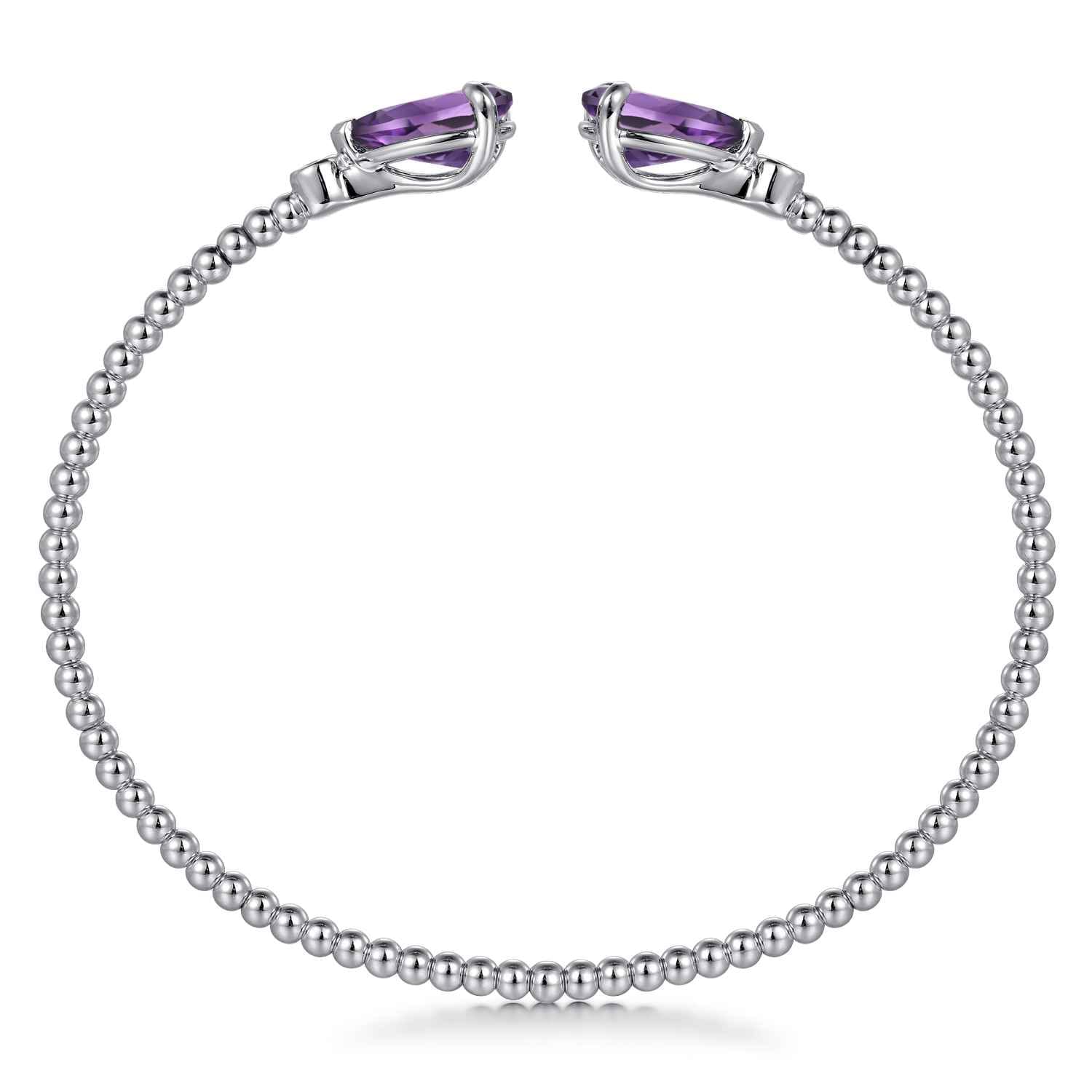 14K White Gold Diamond and Swiss Blue Topaz Bangle - 0.07 ct - Shot 3