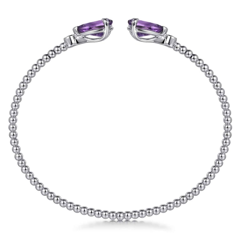14K White Gold Diamond and Swiss Blue Topaz Bangle - 0.07 ct - Shot 3