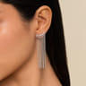 14K White Gold Diamond and Tassel Stud Earrings - 0.22 ct