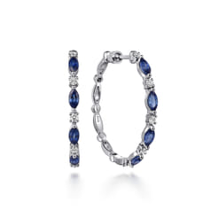 14K-White-Gold-Diamonds-and-Marquise-Blue-Sapphire-Classic-Hoop-Earrings1