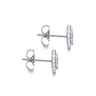 14K White Gold Double Diamond Halo Stud Earrings - 0.5 ct