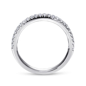 14K White Gold Double Row Diamond Anniversary Band