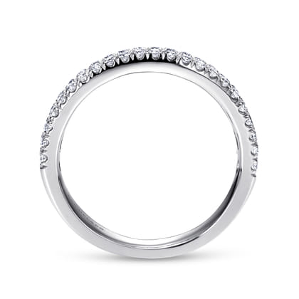14K White Gold Double Row Diamond Anniversary Band