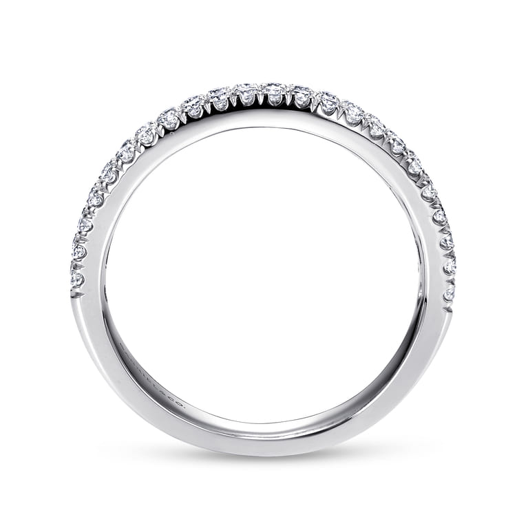 Fancy Wedding Ring in 14k White Gold with Round Natural Diamond at Gabriel & Co. - Shot 2
