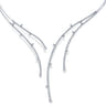 14K White Gold Dramatic Open Diamond Statement Necklace - 1.7 ct