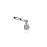 14K White Gold Ear Cuff With Hanging Bujukan Ball and Diamond Cluster - 0.02 ct