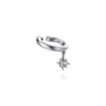 14K White Gold Ear Cuff With Hanging Diamond StarBurst - 0.01 ct