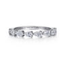 Fancy Wedding Ring in 14k White Gold with Pear Natural Diamond at Gabriel & Co.