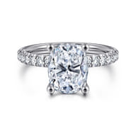 14K White Gold Elongated Cushion Cut Diamond Engagement Ring