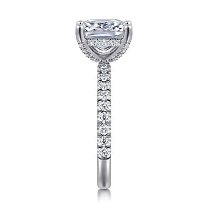 14K White Gold Elongated Cushion Cut Diamond Engagement Ring