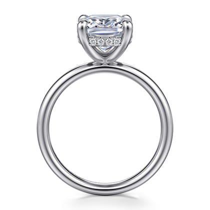 14K White Gold Elongated Cushion Diamond Engagement Ring