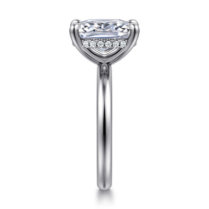 14K White Gold Elongated Cushion Diamond Engagement Ring