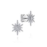 14K White Gold Elongated Diamond Starburst Earrings - 0.4 ct