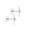 14K White Gold Elongated Diamond Starburst Earrings - 0.4 ct