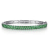 14K White Gold Emerald Bangle