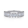 Fancy Wedding Ring in 14k White Gold with Emerald Cut Natural Diamond at Gabriel & Co.