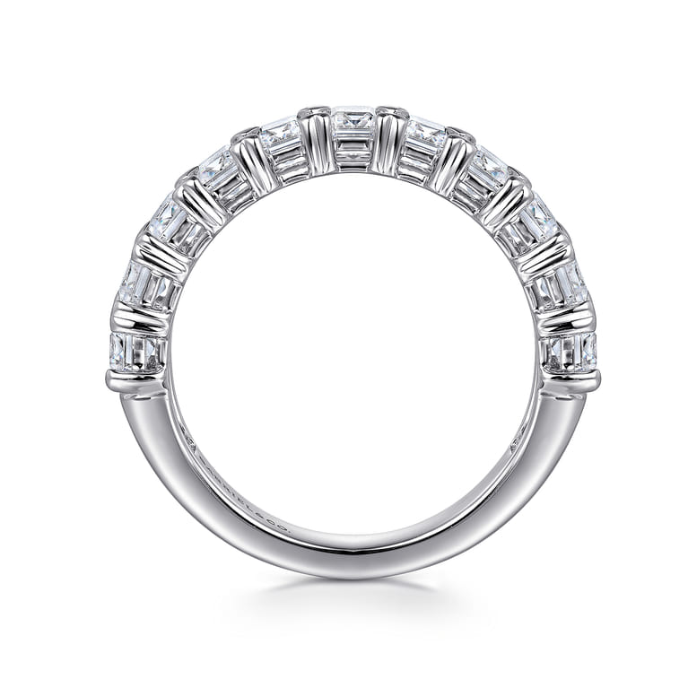 Fancy Wedding Ring in 14k White Gold with Emerald Cut Natural Diamond at Gabriel & Co. - Shot 2