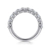 Fancy Wedding Ring in 14k White Gold with Emerald Cut Natural Diamond at Gabriel & Co.