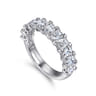Fancy Wedding Ring in 14k White Gold with Emerald Cut Natural Diamond at Gabriel & Co.