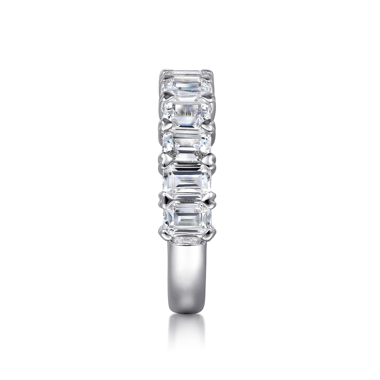 Fancy Wedding Ring in 14k White Gold with Emerald Cut Natural Diamond at Gabriel & Co. - Shot 4