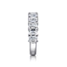 Fancy Wedding Ring in 14k White Gold with Emerald Cut Natural Diamond at Gabriel & Co.
