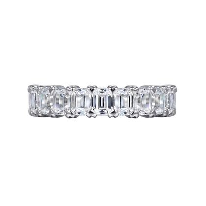 14K White Gold Emerald Cut Diamond Anniversary Band