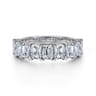 Fancy Wedding Ring in 14k White Gold with Emerald Cut Natural Diamond at Gabriel & Co.