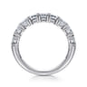 Fancy Wedding Ring in 14k White Gold with Emerald Cut Natural Diamond at Gabriel & Co.