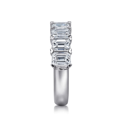 14K White Gold Emerald Cut Diamond Anniversary Band