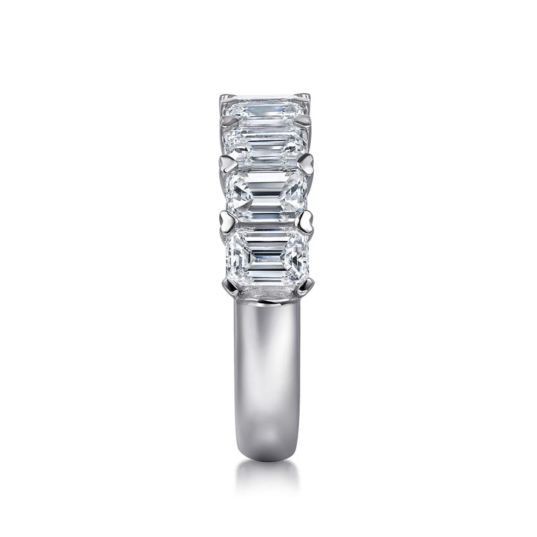 Fancy Wedding Ring in 14k White Gold with Emerald Cut Natural Diamond at Gabriel & Co. - Shot 4