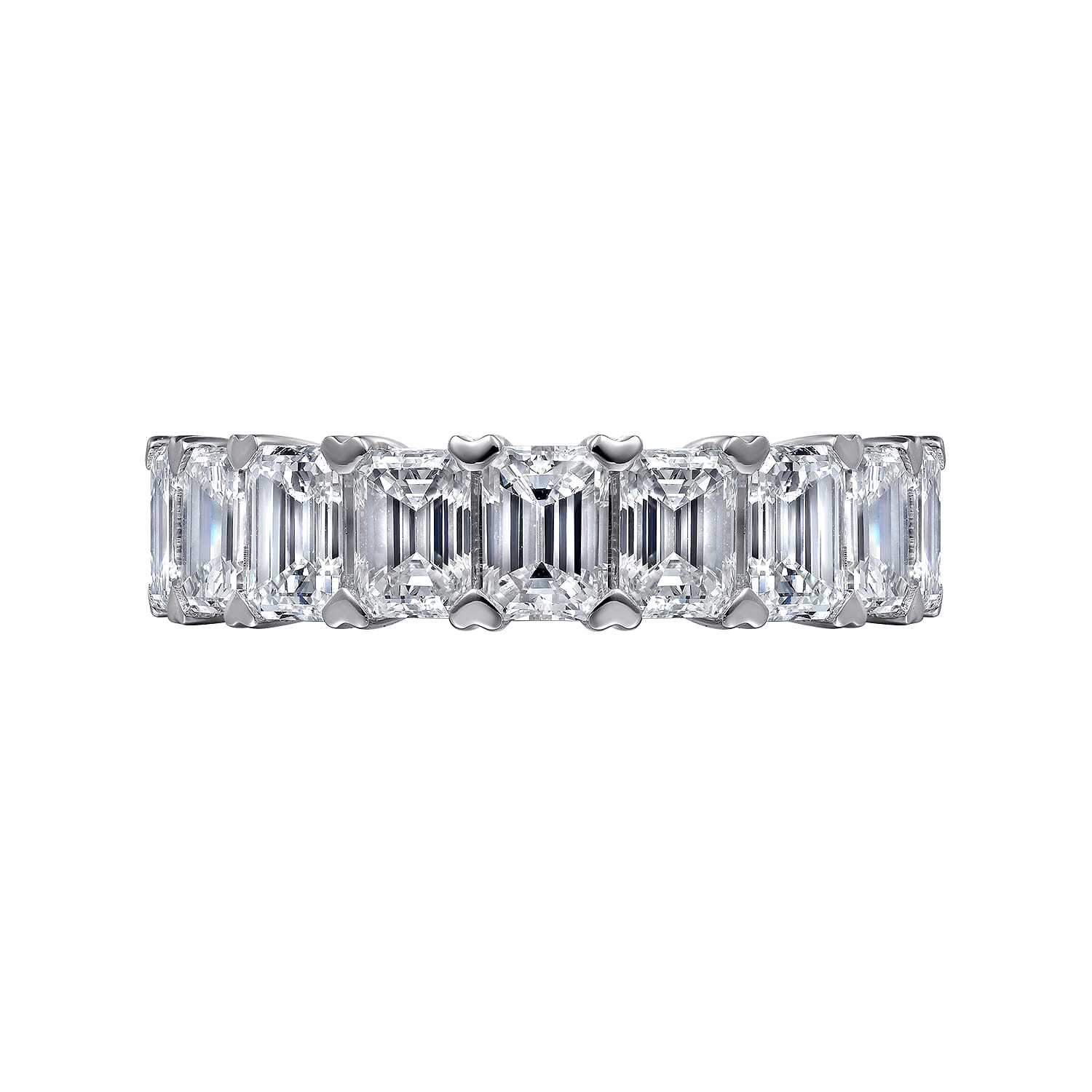 Fancy Wedding Ring in 14k White Gold with Emerald Cut Natural Diamond at Gabriel & Co. - Shot 5