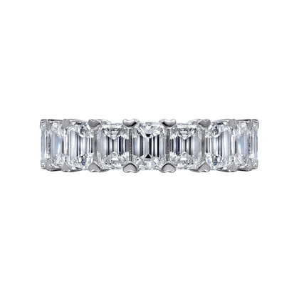 14K White Gold Emerald Cut Diamond Anniversary Band