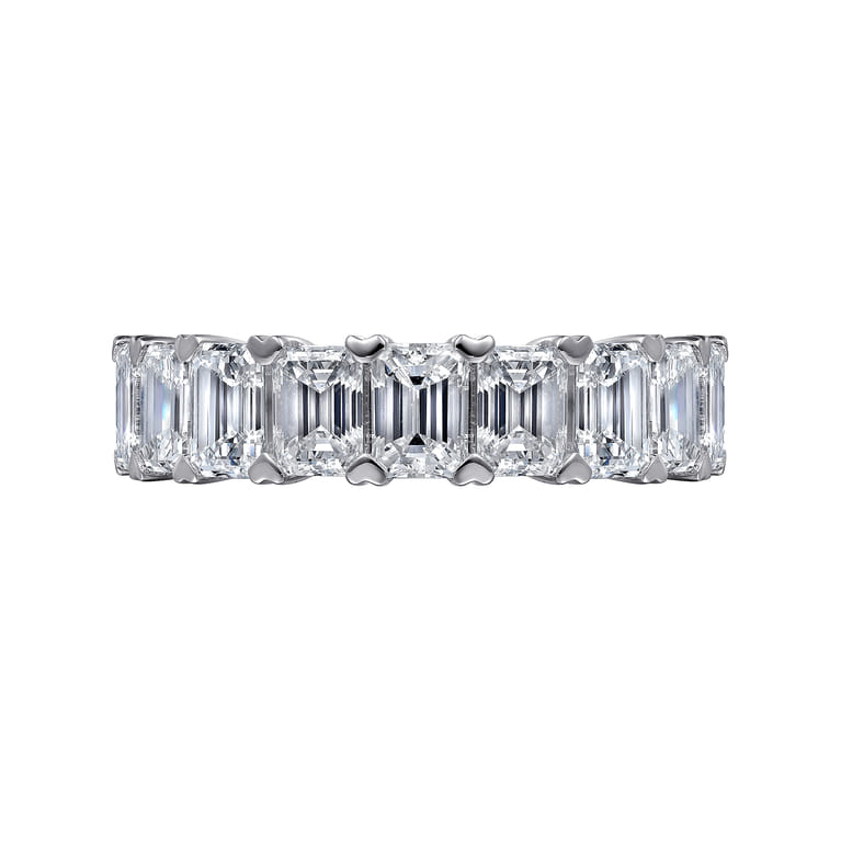 Fancy Wedding Ring in 14k White Gold with Emerald Cut Natural Diamond at Gabriel & Co. - Shot 5