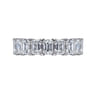 Fancy Wedding Ring in 14k White Gold with Emerald Cut Natural Diamond at Gabriel & Co.